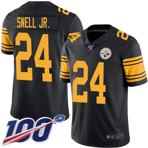 Men Pittsburgh Steelers Football 24 Limited Black Benny Snell Jr. 100th Season Rush Vapor Untouchable Nike NFL Jersey